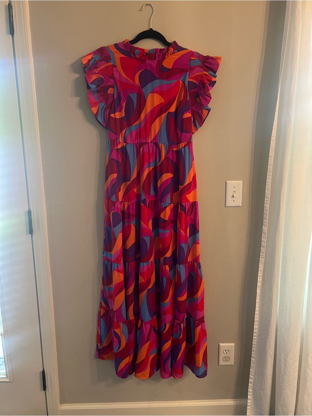 Vibrant Multicolor Swirl Maxi Dress